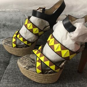 Sam Edelman Platform Neon Tribal sandals